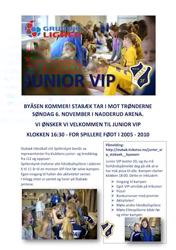 Naboklubber ønskes til STABÆK vs BYÅSEN 6/11